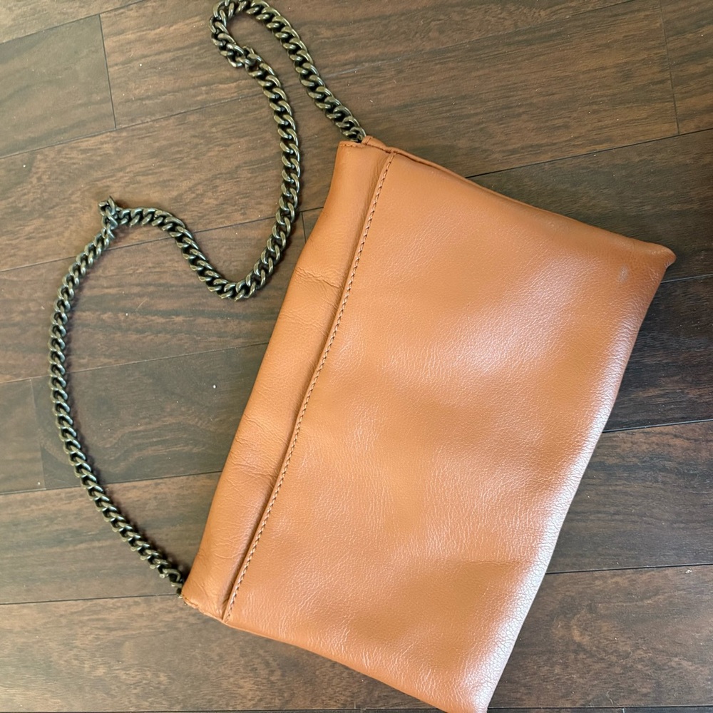 J Crew Leather Envelope Shoulder Bag Purse View 4